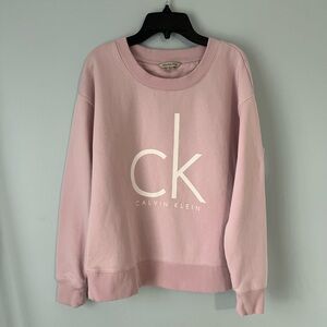 Calvin Klein Pale Pink Crewneck with White CK Logo, Medium